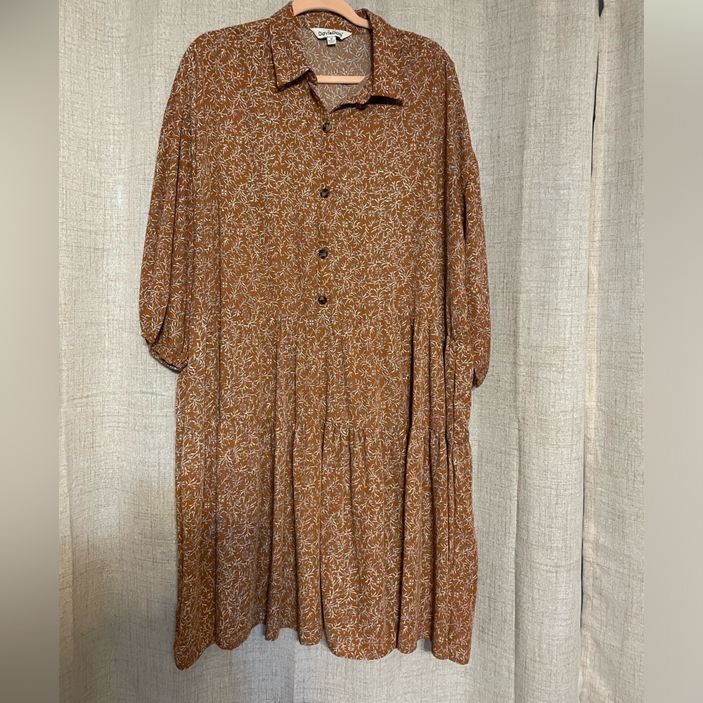 Brown Floral Women's Dress
